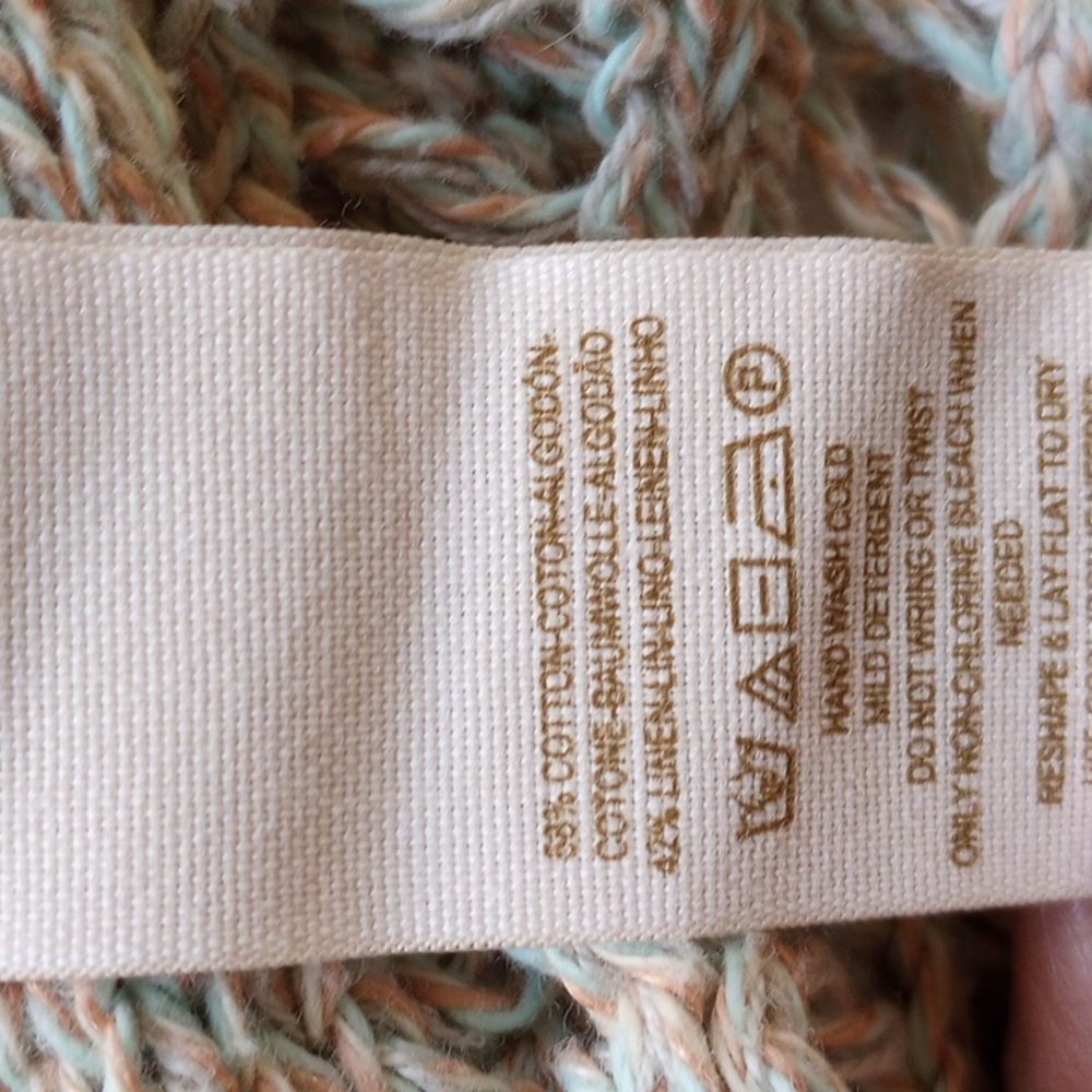 Free People Pastel Confetti Cotton Linen Crochet Box Sweater S - Picture 4 of 8